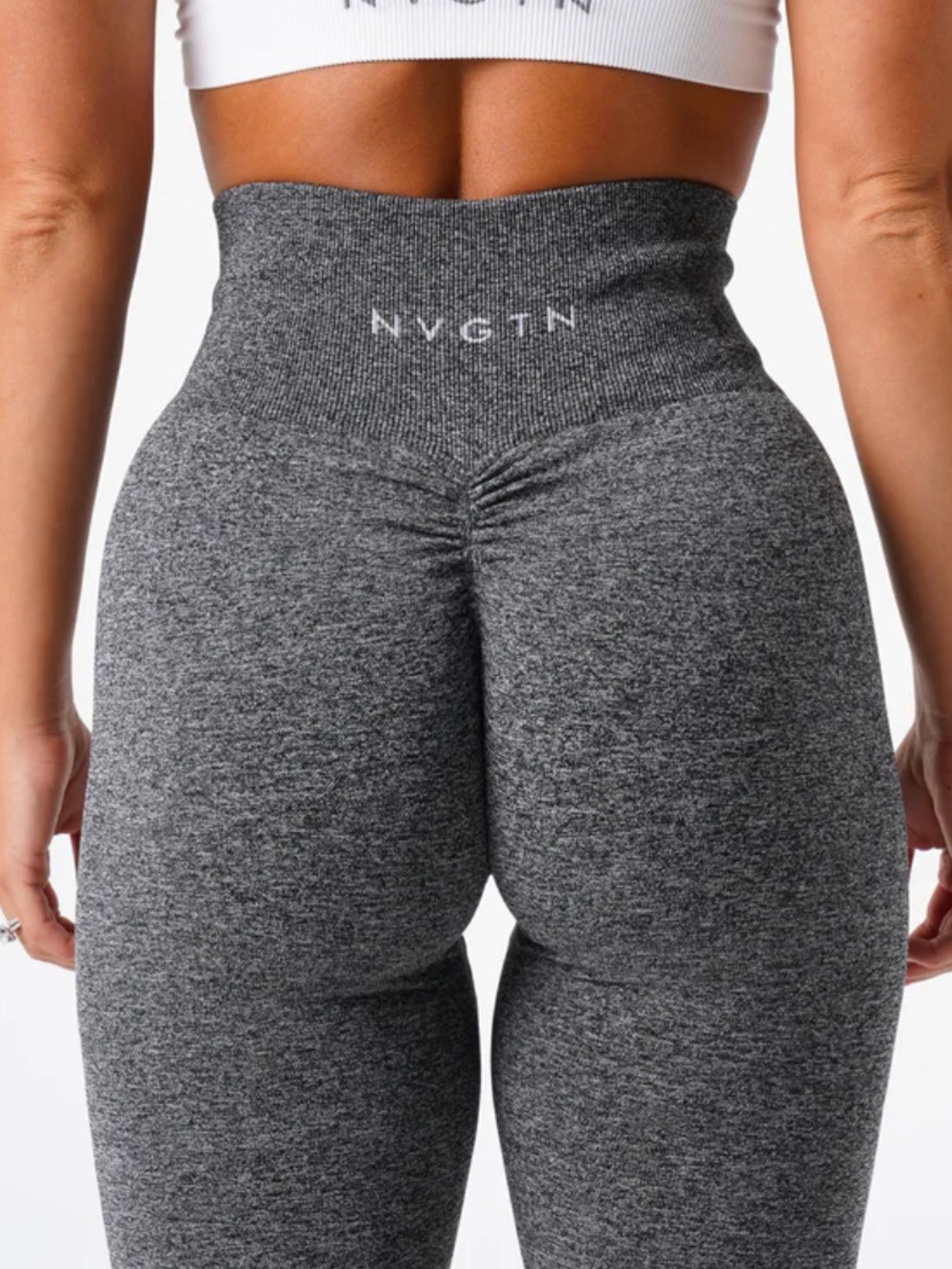 NVGTN Sculpt Scrunch High-Waist Heather Gray Leggings